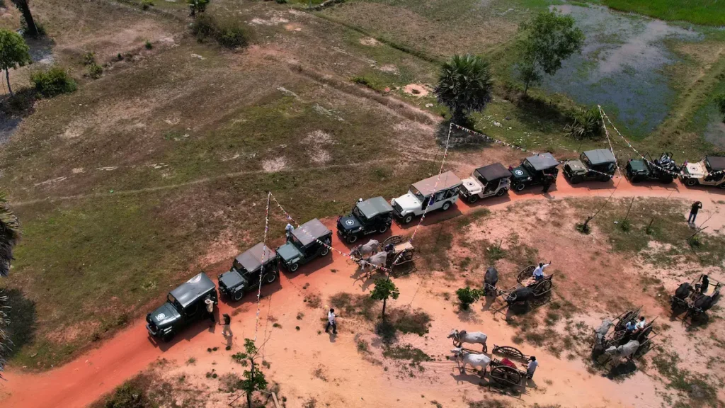 jeep oxcart countryside