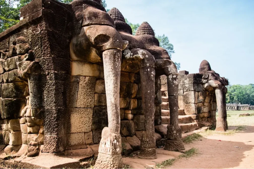terrace of the elephants close up