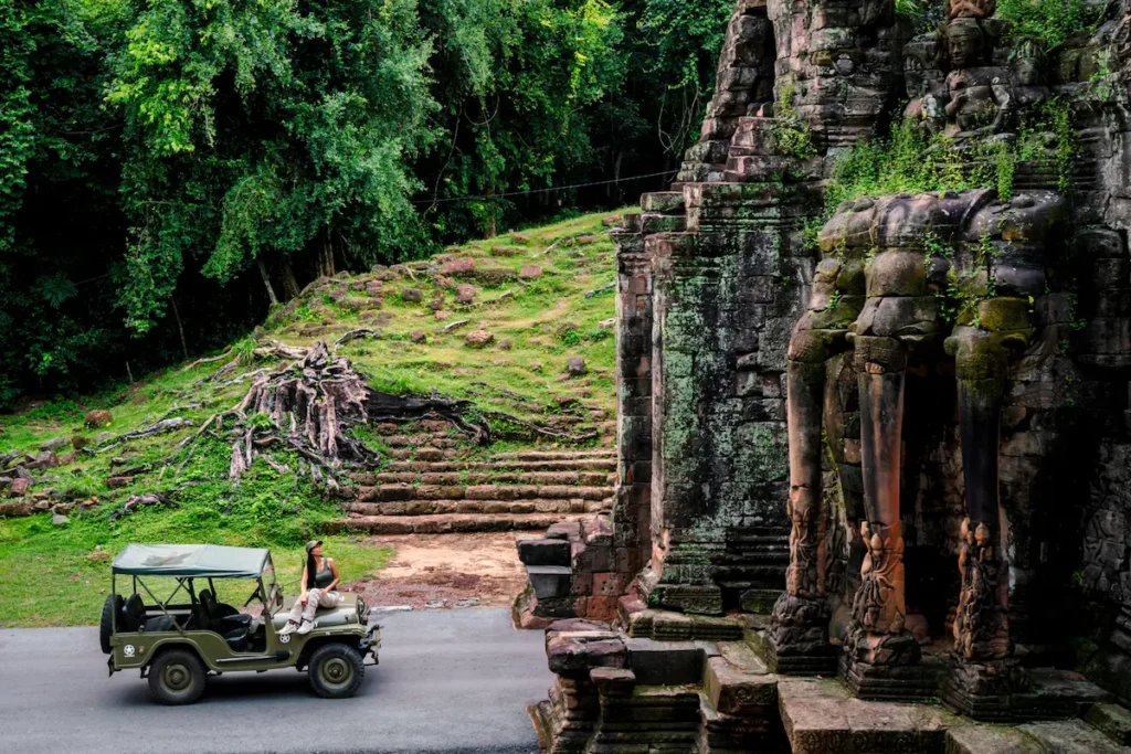 adventures cambodia jeep siem reap victory gate